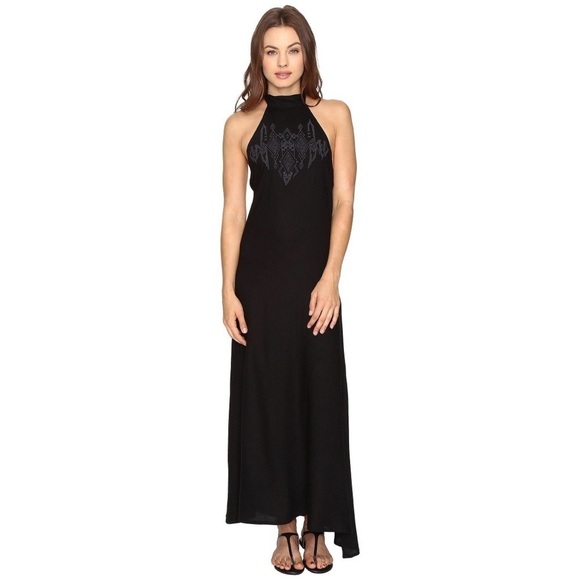 Billabong Wandering Moon Black Halter Maxi Dress - Picture 1 of 8